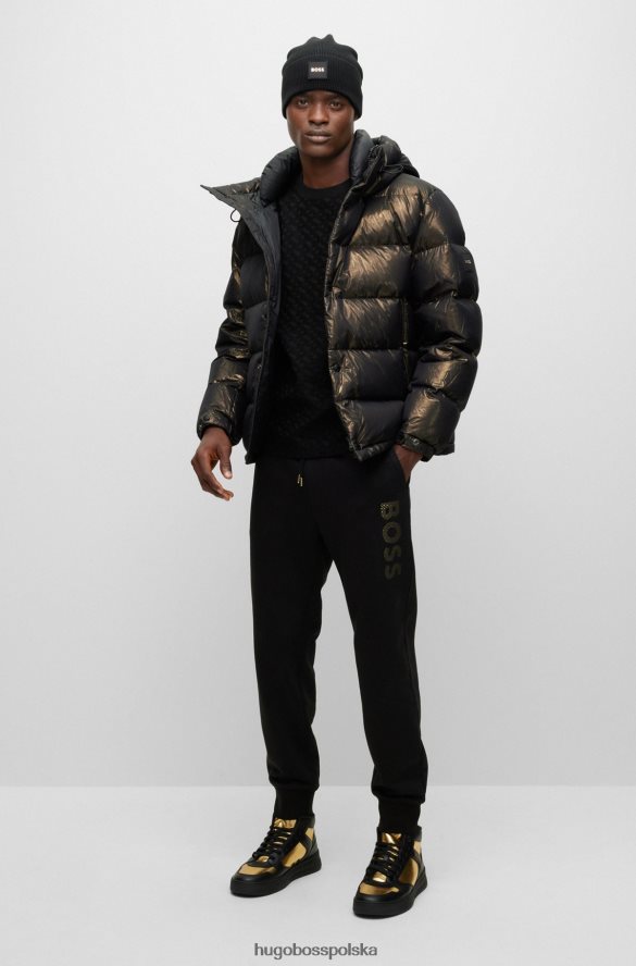 Hugo Boss Czarne spodnie dresowe hugo z bawełny frotte i logo wypełnionym monogramami czarny R0X0H62634