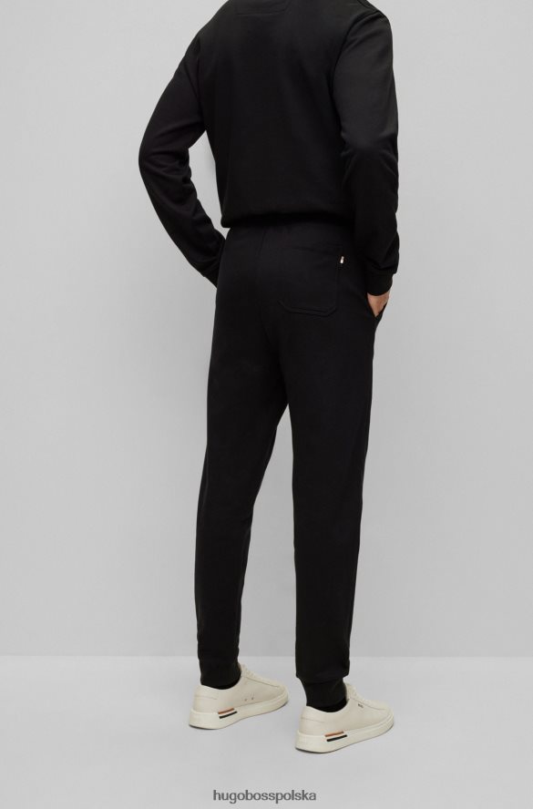 Hugo Boss Czarne spodnie dresowe hugo z organicznej bawełny z naszywką z motywem Union Jack czarny R0X0H63535