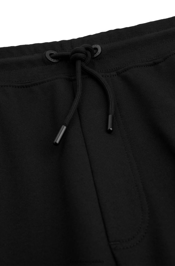Hugo Boss Czarne spodnie dresowe hugo z organicznej bawełny z naszywką z motywem Union Jack czarny R0X0H63535