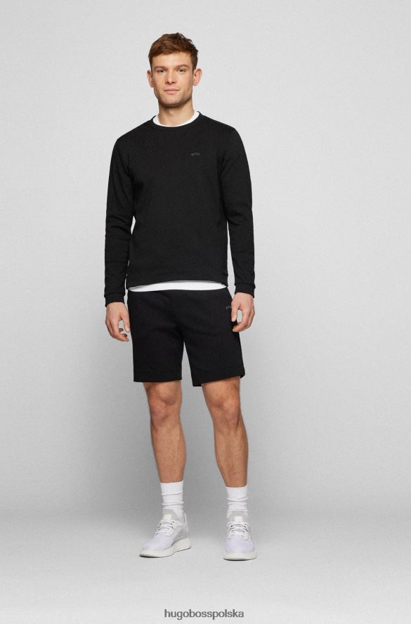 Hugo Boss Czarne szorty hugo o regularnym kroju z różnych materiałów i zakrzywionym logo czarny R0X0H62636