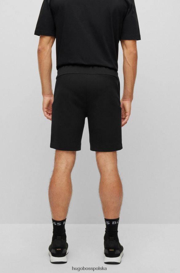 Hugo Boss Czarne szorty hugo z mieszanki bawełny, o regularnym kroju, z haftowanym logo czarny R0X0H63824