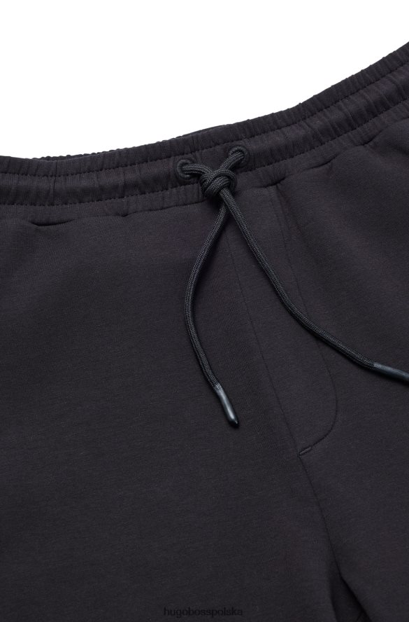 Hugo Boss Czarne szorty hugo z mieszanki bawełny, o regularnym kroju, z haftowanym logo czarny R0X0H63824