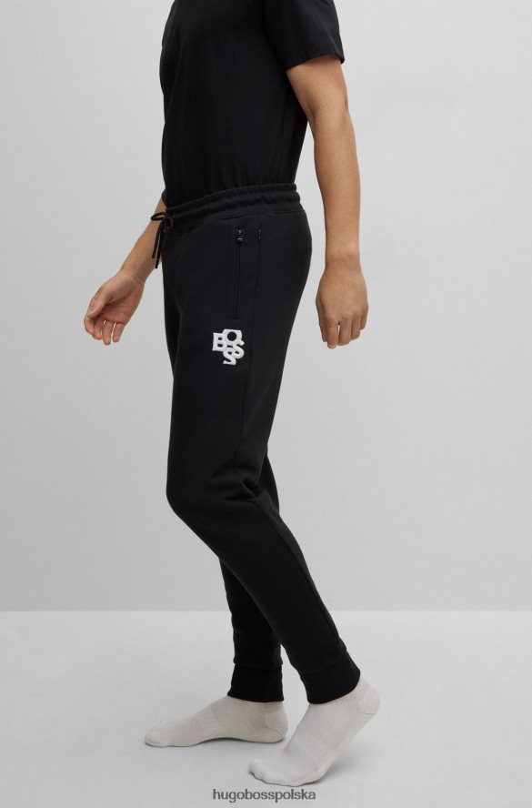 Hugo Boss Czarny dres hugo z frotte i wytarte logo czarny R0X0H61270