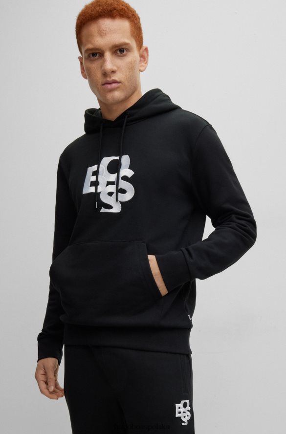 Hugo Boss Czarny dres hugo z frotte i wytarte logo czarny R0X0H61270