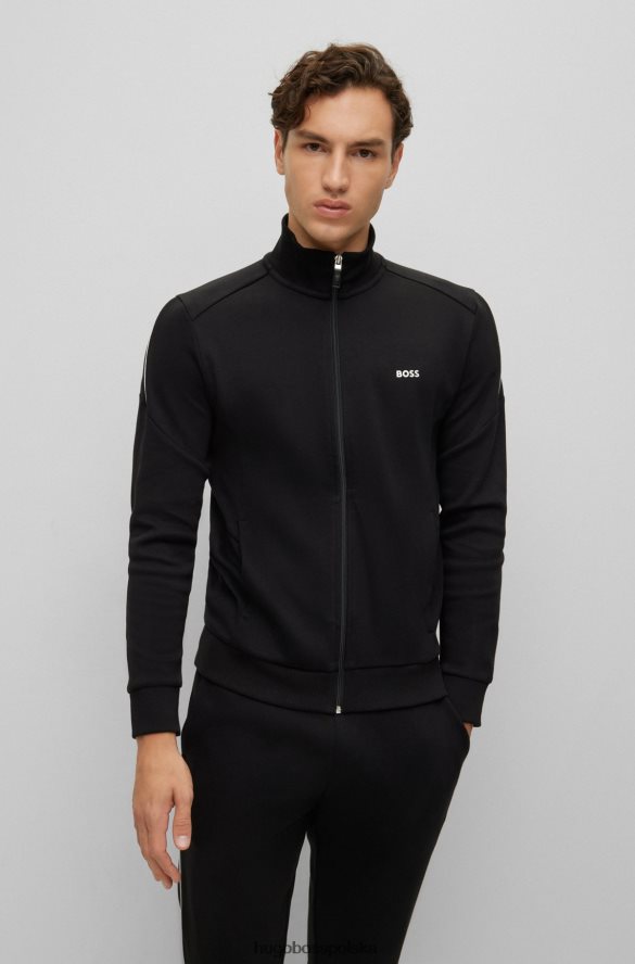 Hugo Boss Czarny dres o regularnym kroju z logo, wykonany z dwustronnej bawełny hugo czarny R0X0H61046