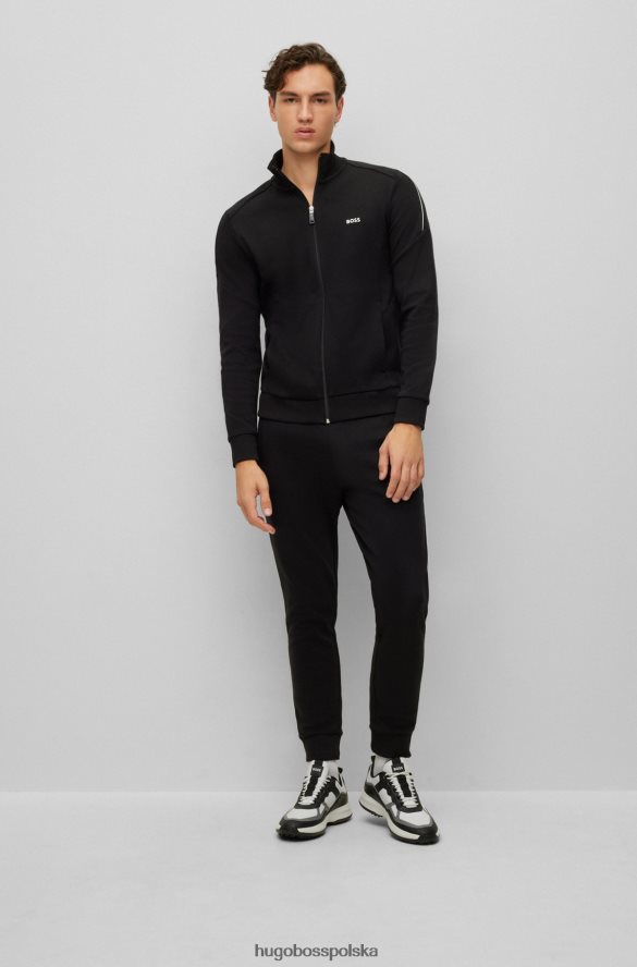 Hugo Boss Czarny dres o regularnym kroju z logo, wykonany z dwustronnej bawełny hugo czarny R0X0H61046