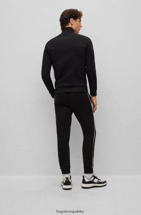 Hugo Boss Czarny dres o regularnym kroju z logo, wykonany z dwustronnej bawełny hugo czarny R0X0H61046