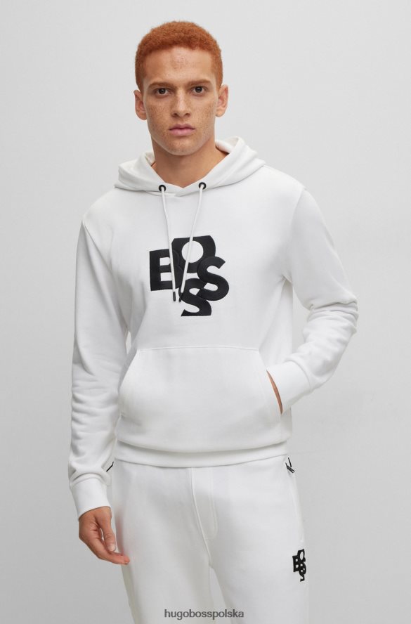 Hugo Boss Dres frotté z wstrząśniętym logo, biały hugo biały R0X0H61271