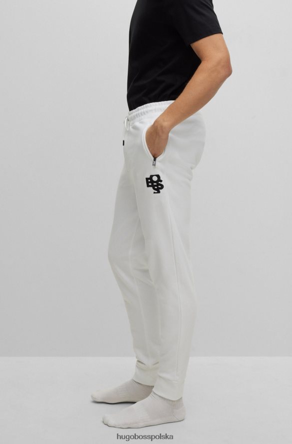 Hugo Boss Dres frotté z wstrząśniętym logo, biały hugo biały R0X0H61271