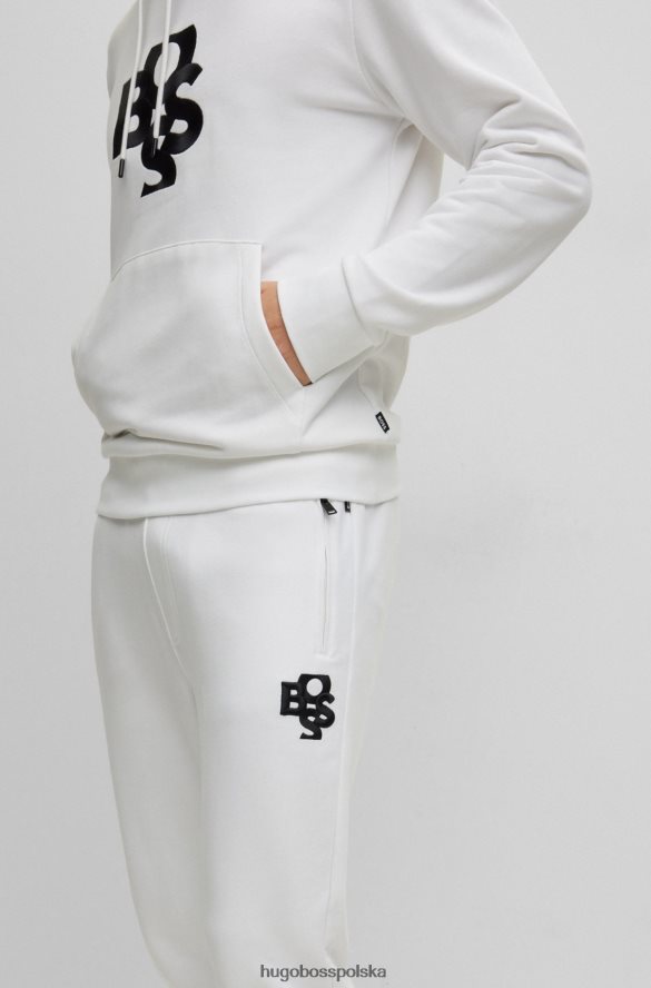 Hugo Boss Dres frotté z wstrząśniętym logo, biały hugo biały R0X0H61271
