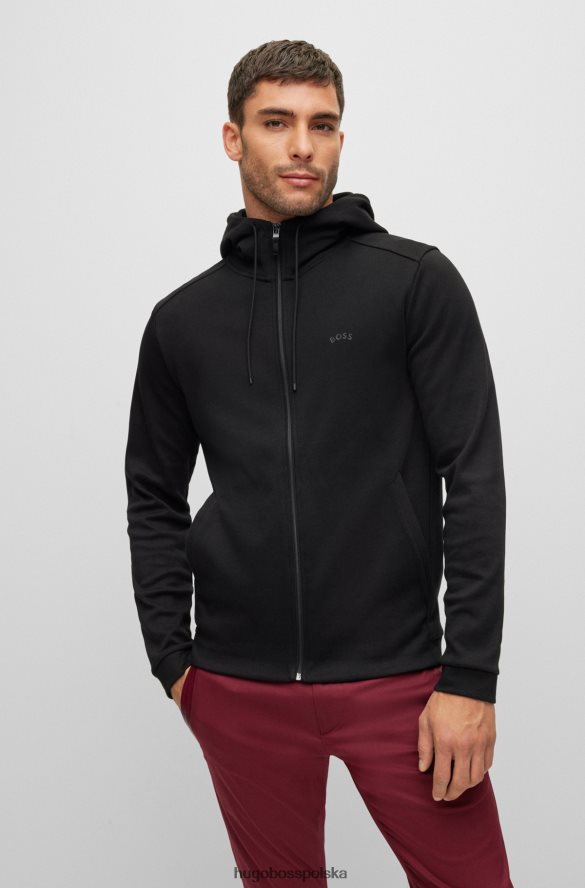 Hugo Boss Hugo Czarna, zapinana na zamek bluza z kapturem, wykonana z bawełny organicznej, z logo czarny R0X0H61009
