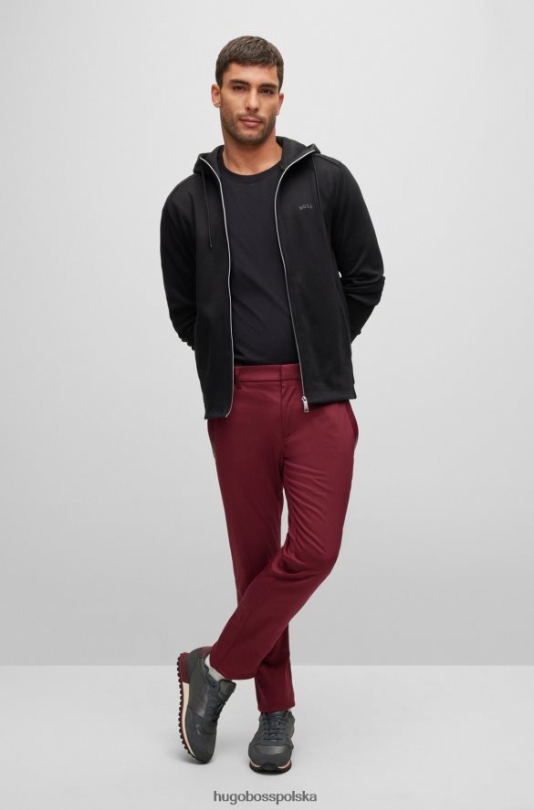 Hugo Boss Hugo Czarna, zapinana na zamek bluza z kapturem, wykonana z bawełny organicznej, z logo czarny R0X0H61009