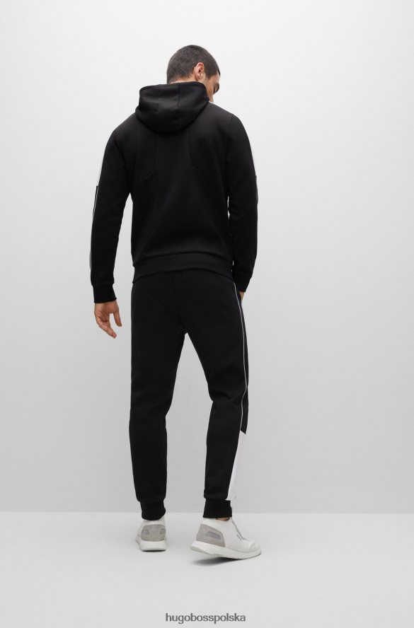 Hugo Boss Hugo Czarny dres z mieszanki bawełny z lamówkami i logo czarny R0X0H61025