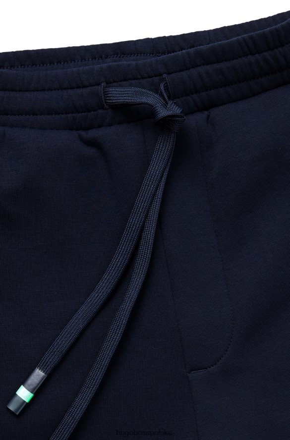 Hugo Boss Hugo ciemnoniebieskie spodnie dresowe z mieszanki bawełny z haftowanym logo ciemny niebieski R0X0H62480