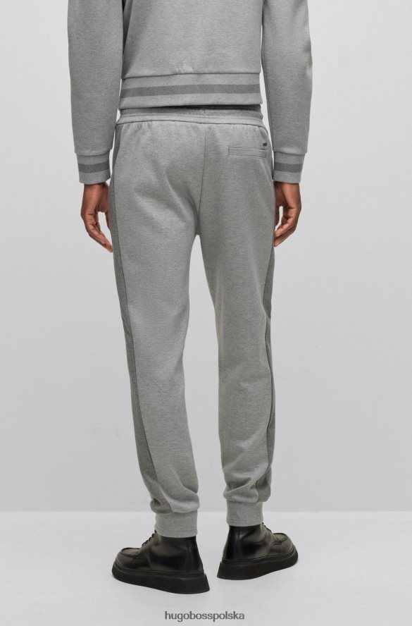 Hugo Boss Hugo srebrne spodnie dresowe z mieszanki bawełny z bocznymi paskami srebro R0X0H64451