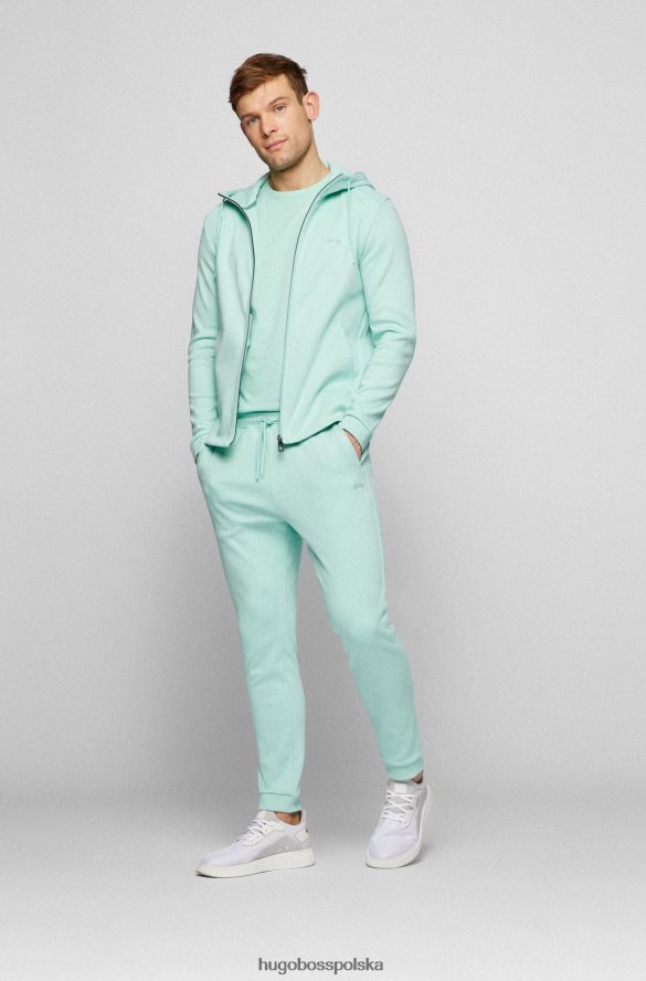 Hugo Boss Jasnozielone, bawełniane spodnie dresowe Hugo z zaokrąglonym logo jasnozielony R0X0H62535