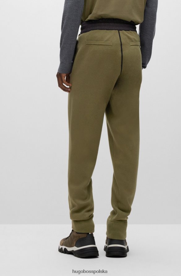 Hugo Boss Jasnozielone spodnie dresowe Hugo o regularnym kroju, wykonane z bawełny i dziewiczej wełny jasnozielony R0X0H62867