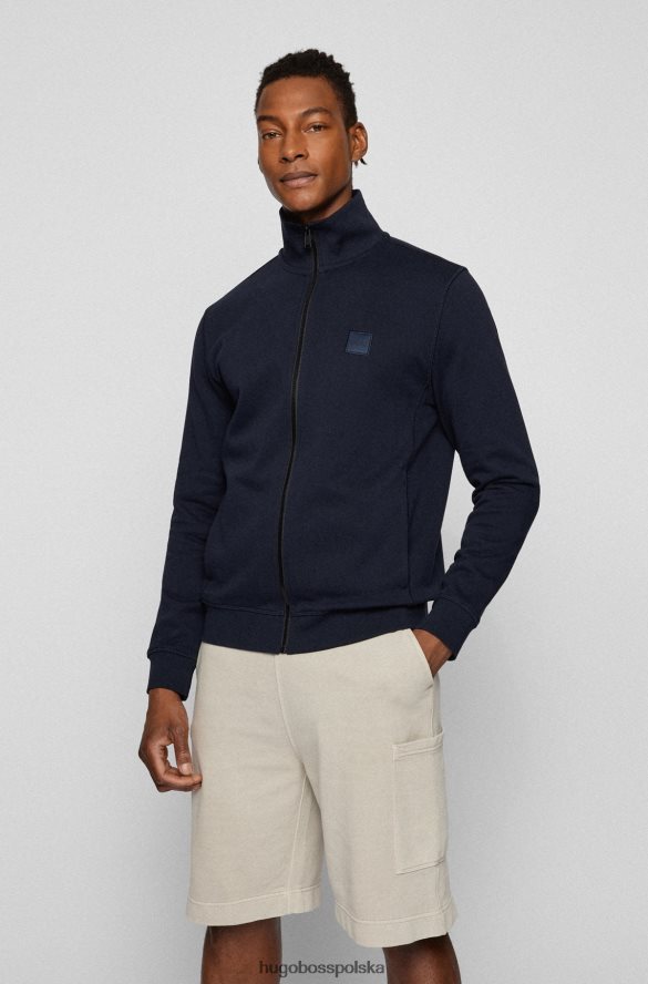 Hugo Boss Kurtka hugo o swobodnym kroju z frotte z ciemnoniebieską naszywką z logo ciemny niebieski R0X0H62699