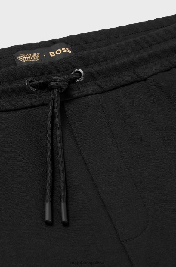 Hugo Boss Looney Tunes x Hugo – bawełniane spodnie dresowe z blokadą czarny R0X0H63396