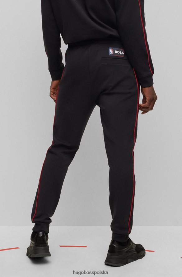 Hugo Boss & NBA Dresowe spodnie z mieszanki bawełny i logo z flokowanym nadrukiem byki NBA R0X0H62209