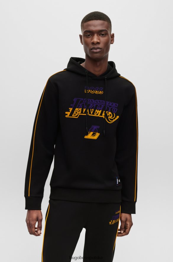 Hugo Boss & NBA bluza z kapturem z mieszanki bawełny Lakers z NBA R0X0H61830