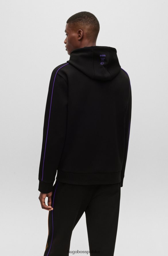 Hugo Boss & NBA bluza z kapturem z mieszanki bawełny Lakers z NBA R0X0H61830
