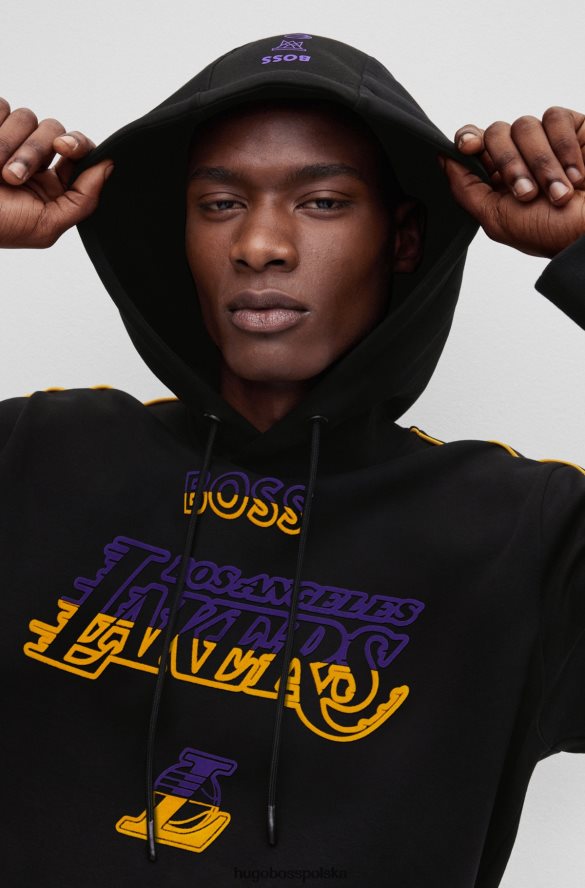 Hugo Boss & NBA bluza z kapturem z mieszanki bawełny Lakers z NBA R0X0H61830