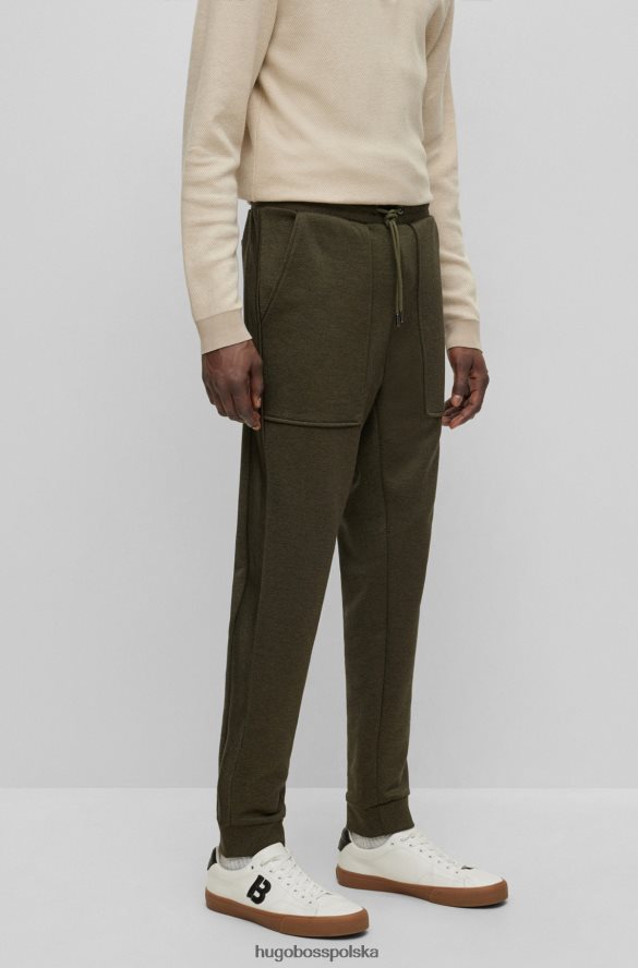 Hugo Boss Spodnie dresowe hugo w kolorze ciemnozielonym z merceryzowanej bawełny z gumowanym logo ciemnozielony R0X0H63554