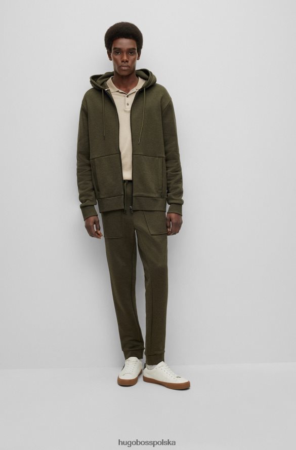 Hugo Boss Spodnie dresowe hugo w kolorze ciemnozielonym z merceryzowanej bawełny z gumowanym logo ciemnozielony R0X0H63554
