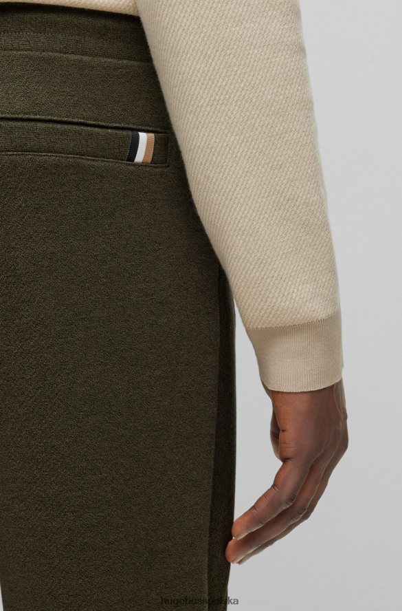 Hugo Boss Spodnie dresowe hugo w kolorze ciemnozielonym z merceryzowanej bawełny z gumowanym logo ciemnozielony R0X0H63554