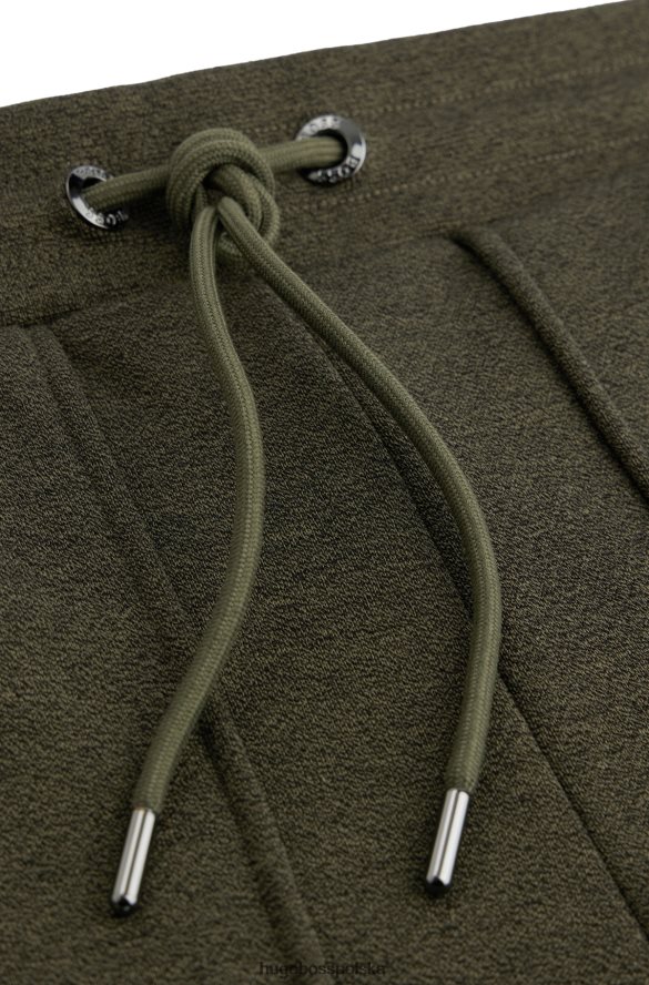 Hugo Boss Spodnie dresowe hugo w kolorze ciemnozielonym z merceryzowanej bawełny z gumowanym logo ciemnozielony R0X0H63554