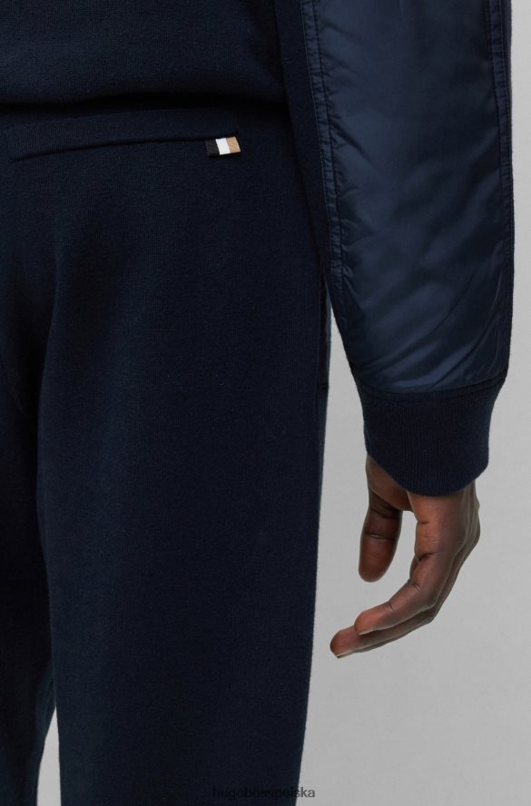 Hugo Boss Spodnie dresowe o regularnym kroju z bawełny i dziewiczej wełny hugo w kolorze ciemnoniebieskim ciemny niebieski R0X0H62866