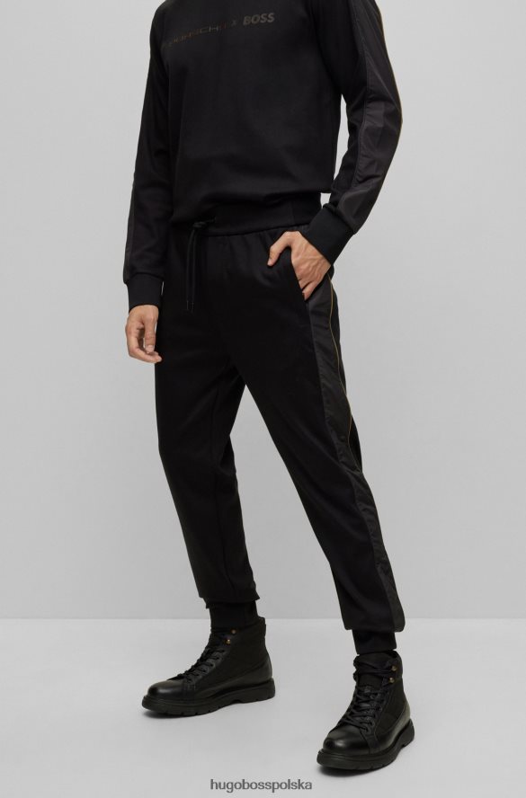 Hugo Boss Spodnie dresowe porsche x z merceryzowanej bawełny z mankietami z logo czarny R0X0H63355