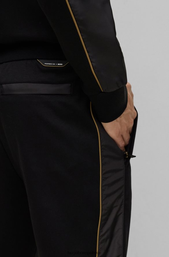 Hugo Boss Spodnie dresowe porsche x z merceryzowanej bawełny z mankietami z logo czarny R0X0H63355