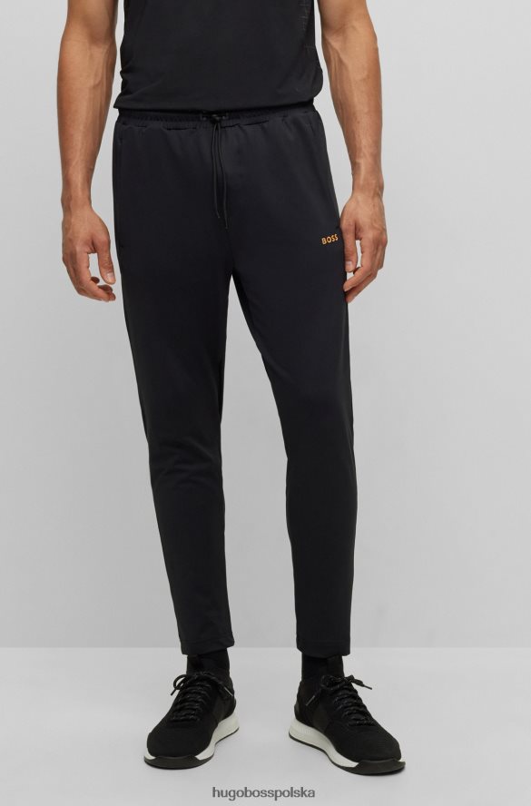 Hugo Boss Spodnie dresowe z aktywnym stretchem i efektami świecącymi, czarne hugo czarny R0X0H62303