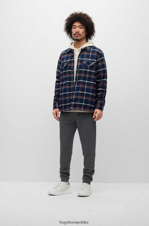 Hugo Boss Spodnie dresowe z bawełny frotte z naszywką z logo w kolorze ciemnoszarym hugo ciemno szary R0X0H61439