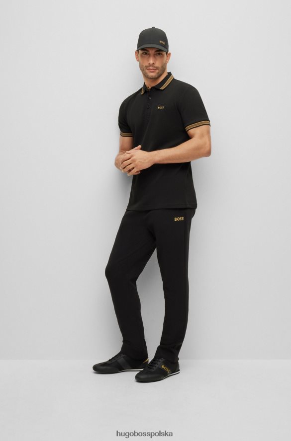 Hugo Boss Spodnie dresowe z mieszanki bawełny z kontrastowym logo w kolorze czarnym hugo czarny R0X0H62786