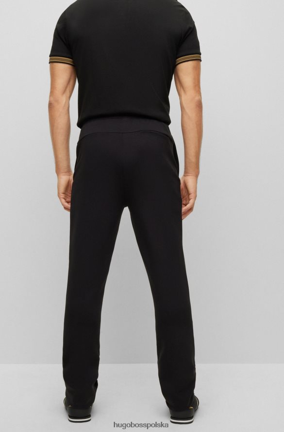 Hugo Boss Spodnie dresowe z mieszanki bawełny z kontrastowym logo w kolorze czarnym hugo czarny R0X0H62786