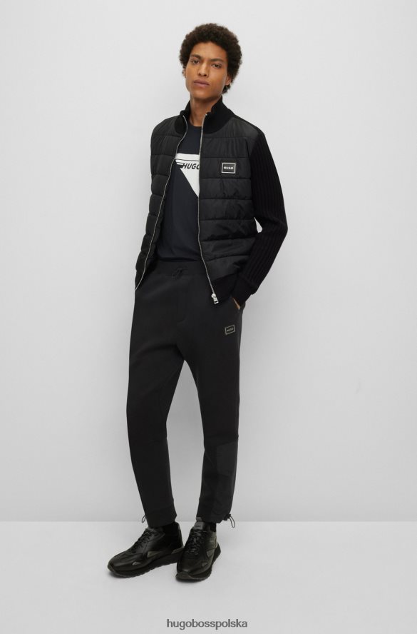 Hugo Boss Spodnie dresowe z mieszanki bawełny z logo hugo w ramce w kolorze czarnym czarny R0X0H63338
