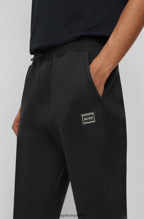 Hugo Boss Spodnie dresowe z mieszanki bawełny z logo hugo w ramce w kolorze czarnym czarny R0X0H63338