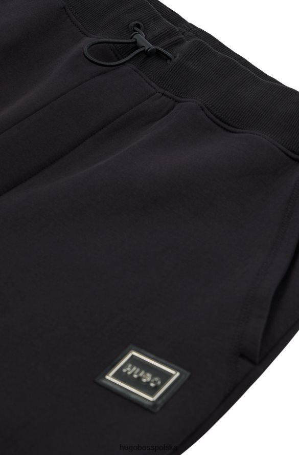 Hugo Boss Spodnie dresowe z mieszanki bawełny z logo hugo w ramce w kolorze czarnym czarny R0X0H63338
