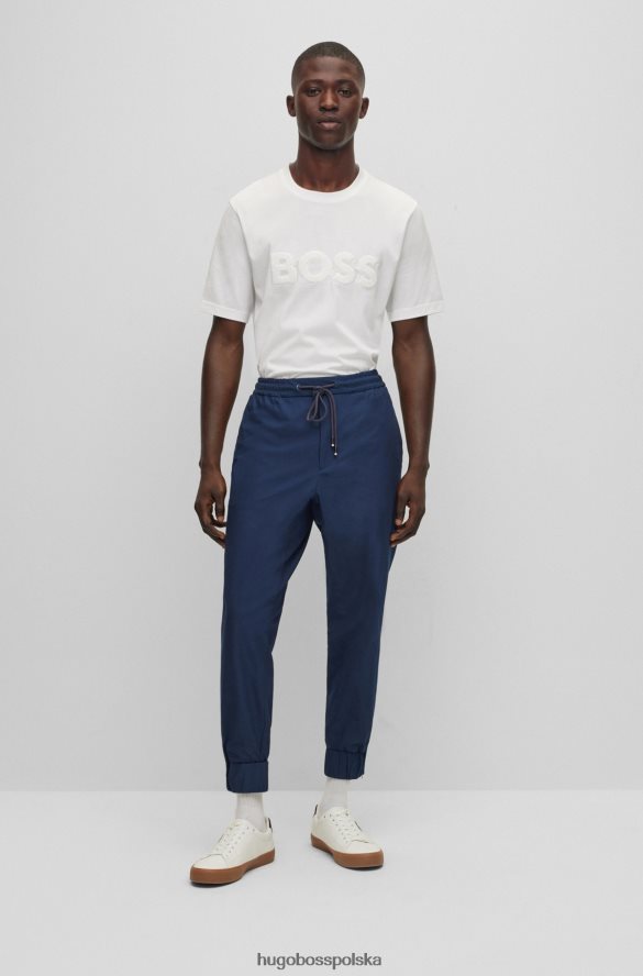Hugo Boss Spodnie dresowe z mieszanki bawełny, z zapinanymi nogawkami, hugo ciemnoniebieskie ciemny niebieski R0X0H63401