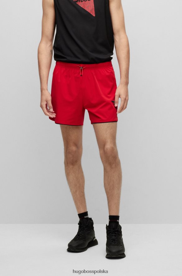 Hugo Boss Super elastyczne spodenki hugo z lamówką i czerwonym logo kapsuły czerwony R0X0H64313