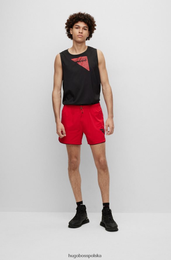 Hugo Boss Super elastyczne spodenki hugo z lamówką i czerwonym logo kapsuły czerwony R0X0H64313