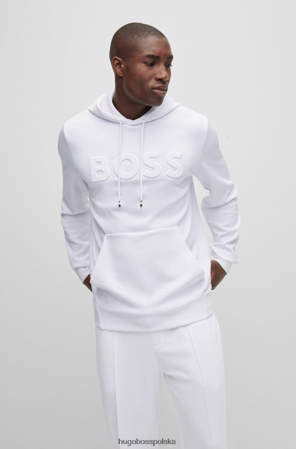 Hugo Boss Super rozciągliwa bluza z kapturem x Matteo Berrettini z detalami z logo biały R0X0H62991