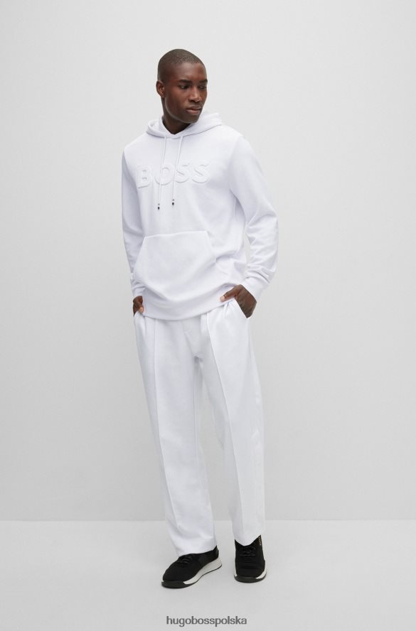 Hugo Boss Super rozciągliwa bluza z kapturem x Matteo Berrettini z detalami z logo biały R0X0H62991