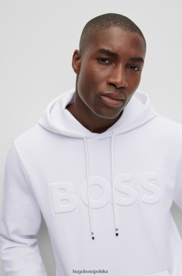 Hugo Boss Super rozciągliwa bluza z kapturem x Matteo Berrettini z detalami z logo biały R0X0H62991