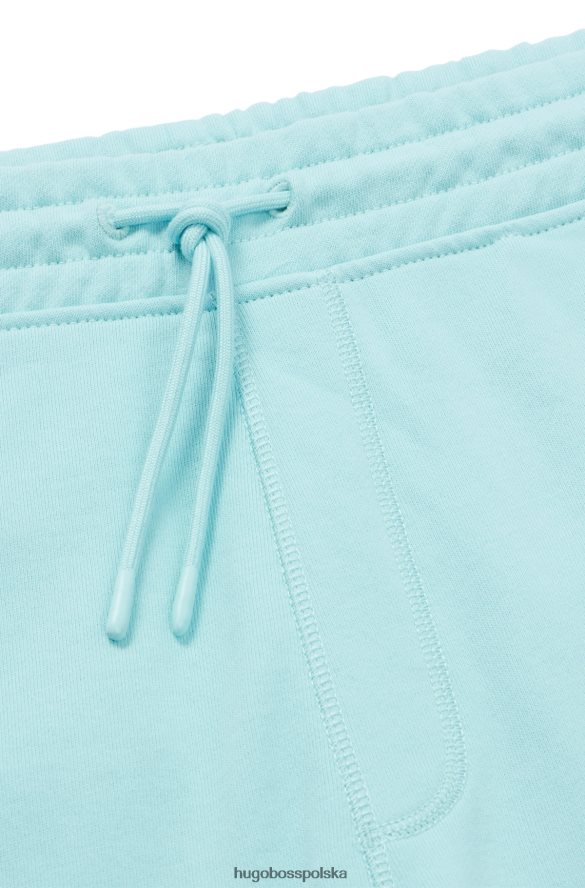 Hugo Boss Szorty ściągane sznurkiem z bawełny frotte z naszywką z logo w kolorze jasnoniebieskim hugo jasny niebieski R0X0H63932