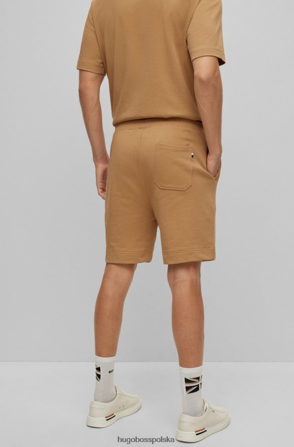 Hugo Boss Szorty hugo z bawełny organicznej z naszywką Union Jack w kolorze beżowym beżowy R0X0H63316