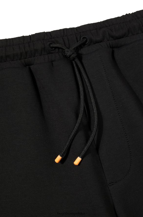 Hugo Boss Szorty o regularnym kroju z mieszanki bawełny i taśmą z logo Hugo w kolorze czarnym czarny R0X0H63156
